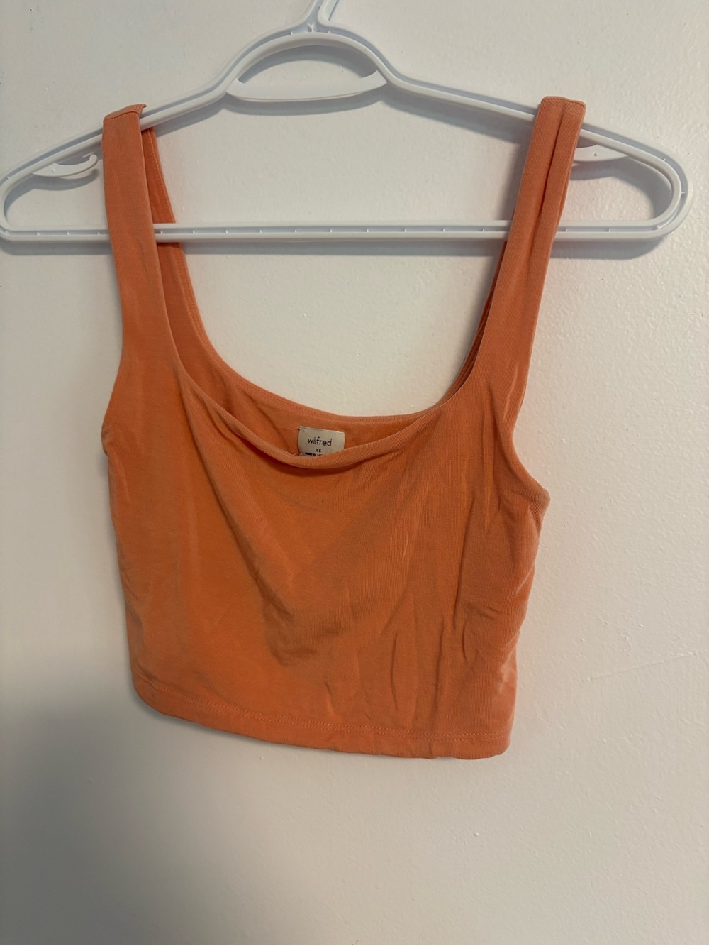 Wilfred Coral-Orange Cropped Tank - Scoop Neck